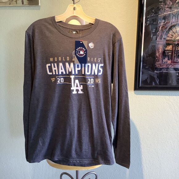 New LA Dodgers World Series Champions 2020 Long Sleeve T Shirt Size S - Picture 1 of 3
